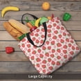 thumbnail image 5 of Pofeuu Strawberry Flower Print Tote Bag for Women,Hobo HandBags with Zipper,Large Capacity Casual Shoulder Handbags with Inner Pockets, 5 of 7