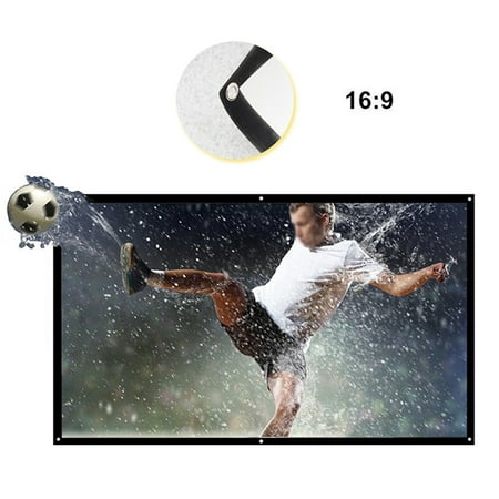 16:9 HD Portable Projector Screen 70 Inch White Dacron  Diagonal Projection Screen Collapsible Home Theater for Wall Projection Indoors