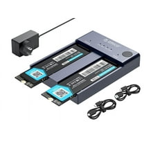ORICO Dual Bay M.2 SSD Enclosure M.2 NVMe Cloner NVMe Enclosure Adapter 10Gbps USB C M-Key Aluminum External Hard Drive Enclosure Max to 8TB Tool Free（No Drive）