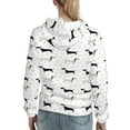 thumbnail image 7 of Wukai Dachshund Dog Print Womens Hoodies Fleece Sweatshirts Long Sleeve Sweaters Pullover Fall Outfits Winter Clothes-XX-Large, 7 of 7