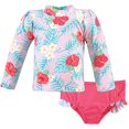 thumbnail image 1 of Hudson Baby Unisex Swim Rashguard Set, Tropical Floral, 3-6 Months, 1 of 2
