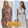 thumbnail image 2 of Wide Elastic Belts for Women Stretchy Skinny Waist Belt for Dresses, 2 of 7