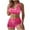 Pink, variant on Einccm Women's Two Piece Swimsuit Tankini Set with V-Neck Top and Boyshort Bottom, Comfortable Stretch Fabric, Alluring Fit for Beach & Pool Days