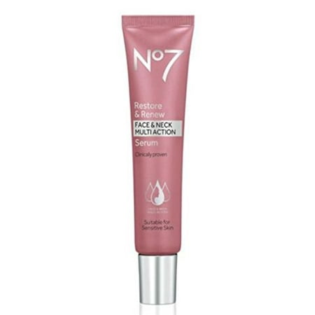 No7 Restore & Renew Face & Neck MULTI ACTION Serum 30ml, No7's first multi action serum By No (Best Neck Firming Serum)