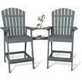 thumbnail image 1 of Ensemble de Chaises Adirondack Hauteur Bar - 2 Chaises d'Extérieur Hautes avec Plateau de Table de Liaison, 1 of 5