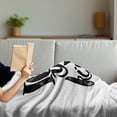 thumbnail image 3 of Romantic Soft Flannel Fleece Blanket, I Love Your Kisses Grungy Looking Phrase with Smiling Woman Black Lipstick Mark, Cozy Plush for Indoor and Outdoor Use, 60" x 80", Black White, by Ambesonne, 3 of 5