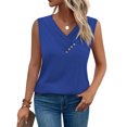 thumbnail image 5 of Lmnyox V Neck Tank Tops Women's Dressy Casual Sleeveless Shirts Solid Color Summer Business Work Tops Clothes, 5 of 6