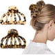 thumbnail image 1 of Paquete de 2 pinzas para el cabello (beige y marrón), pinzas para el cabello de concha de tortuga bohemia, pinza potente, pinzas para el cabello grandes adecuadas para cabello grueso, accesorios para el cabello de niñas, estampado de leopardo JM, 1 of 5