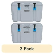 (2 pack) Lifetime 77 qt Bear-Resistant Camping Cooler, Premium High Performance, Ice Retention, Hard Cooler, 96 Can Capacity, Light Gray (90903)