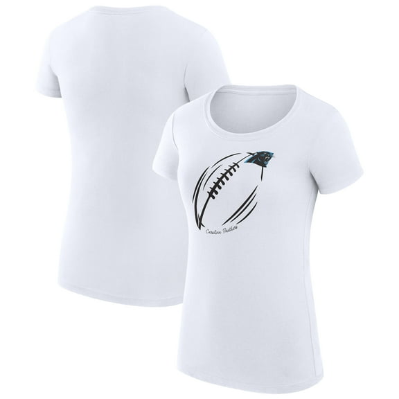 Women's G-III 4Her by Carl Banks  White Carolina Panthers Super-Slim Fit Lightweight Subtle Football T-Shirt