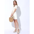 thumbnail image 5 of BLISSFUL STEP Women's Wedge Sandal Ankle Buckle Strap High Heel Open Toe Sandals White (Size 5.5), 5 of 8