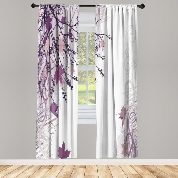 Ambesonne Curtains, Pair of 28"x63", Purple Lilac