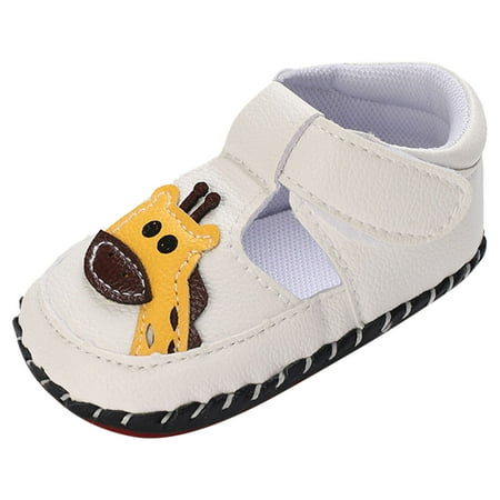 Siilsaa Shoes for Girls Baby Boys Girls Shoes Non-Slip Rubber Sole Sneakers First Walking Toddler Crib Shoes Loafers Flats. White 6-12 Months