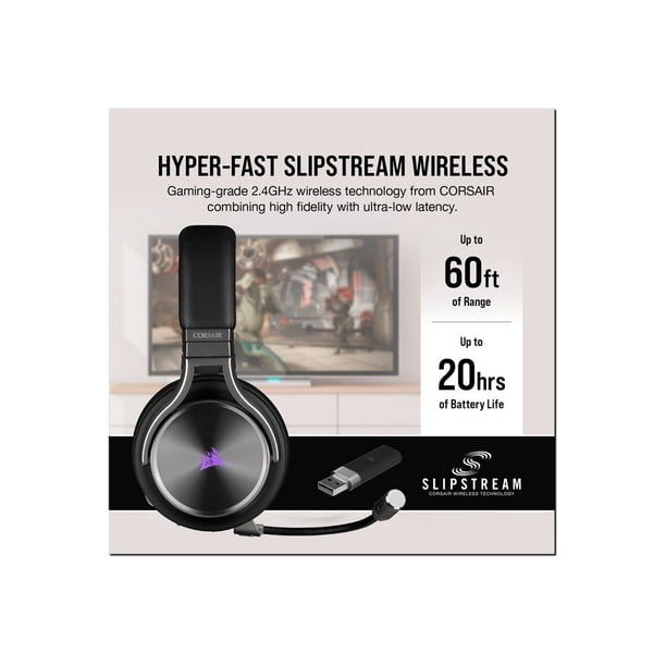 Corsair RGB Wireless SE Headset - High-Fidelity Surround Sound W/ Broadcast Quality Microphone - Memory Foam - 20 Hour Battery Life ??? Gunmetal, Special Edition - Walmart.com