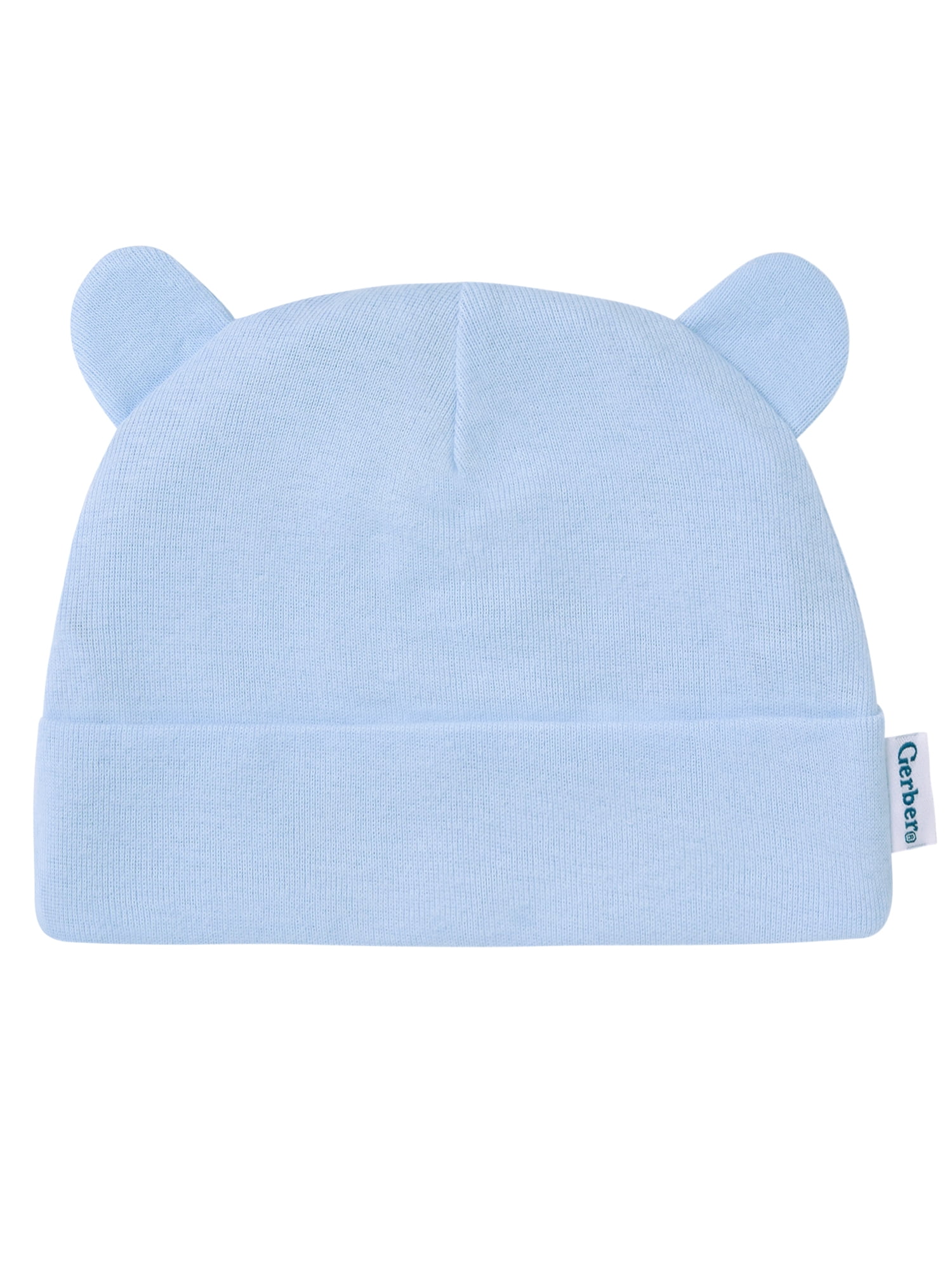 Gerber Baby Boy Cotton Caps, 2-Pack, Sizes Newborn - 0/6 Months