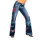 thumbnail image 4 of Gibobby Mujeres Pantalones sueltos Casual Zip Pocket Jeans Pants imprimir Denim Mujeres Jeans (Blue, L), 4 of 5