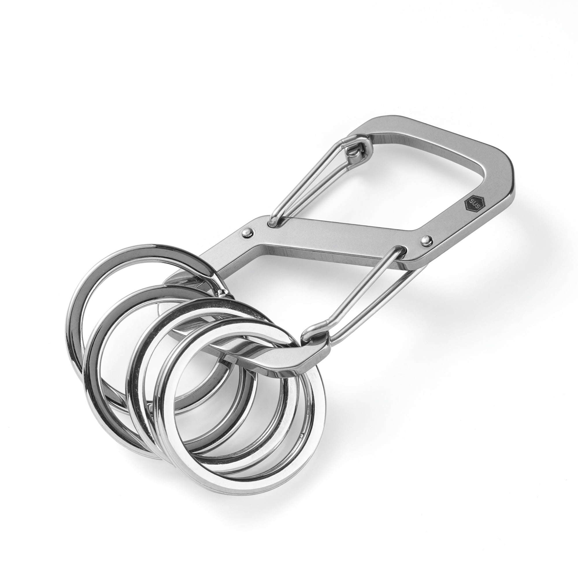 KeyUnity KS07 Stainless Steel Carabiner Clip Dual Sided S Hook Keychain