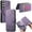 Purple, variant on CCSmall Wallet Case for Samsung Galaxy S24 FE Detachable Magnetic Phone Cover, RFID Blocking Material Retro Flip Leather Case with Card Slots for Galaxy S24 FE KQX Black