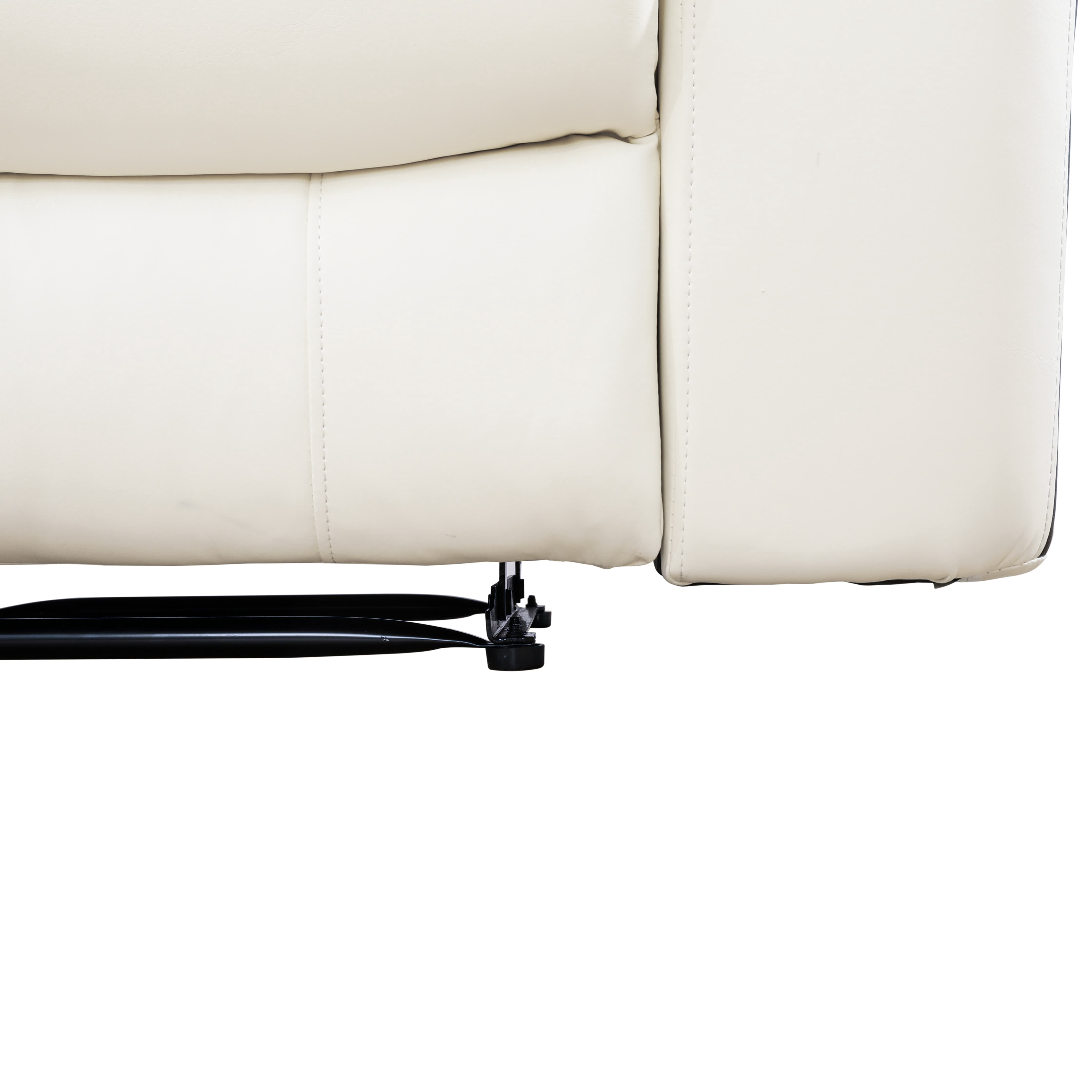 MAYEERTY Power Reclining Loveseat, Electric 2-Seat Breathable Leather Recliner with Storage & Cup Holders for Living Room, White