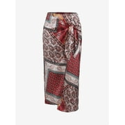 ZAFUL Women Casual Tie Bandana Paisley Print Sarong-style Skirt CMulti-C M