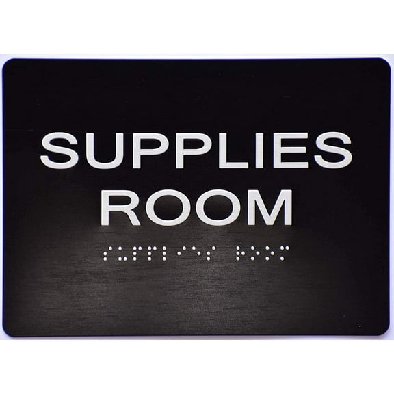 Supplies Room Sign -Black(Aluminium, Black/Silver,Size 5x7) The Sensation line