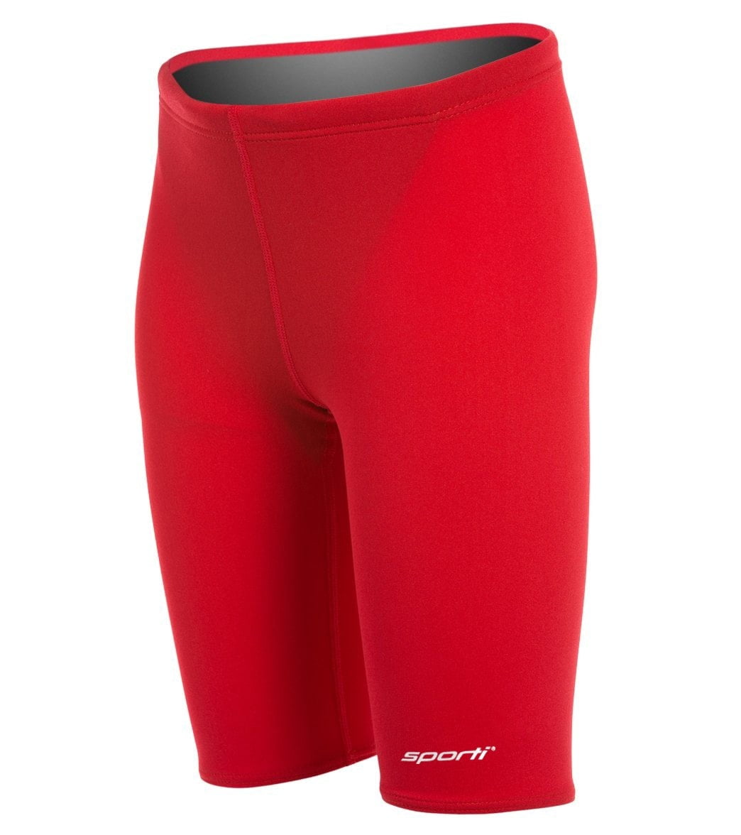Sporti Poly Pro Solid Jammer Swimsuit Youth 22-28 (28Y, Red) - Walmart.com
