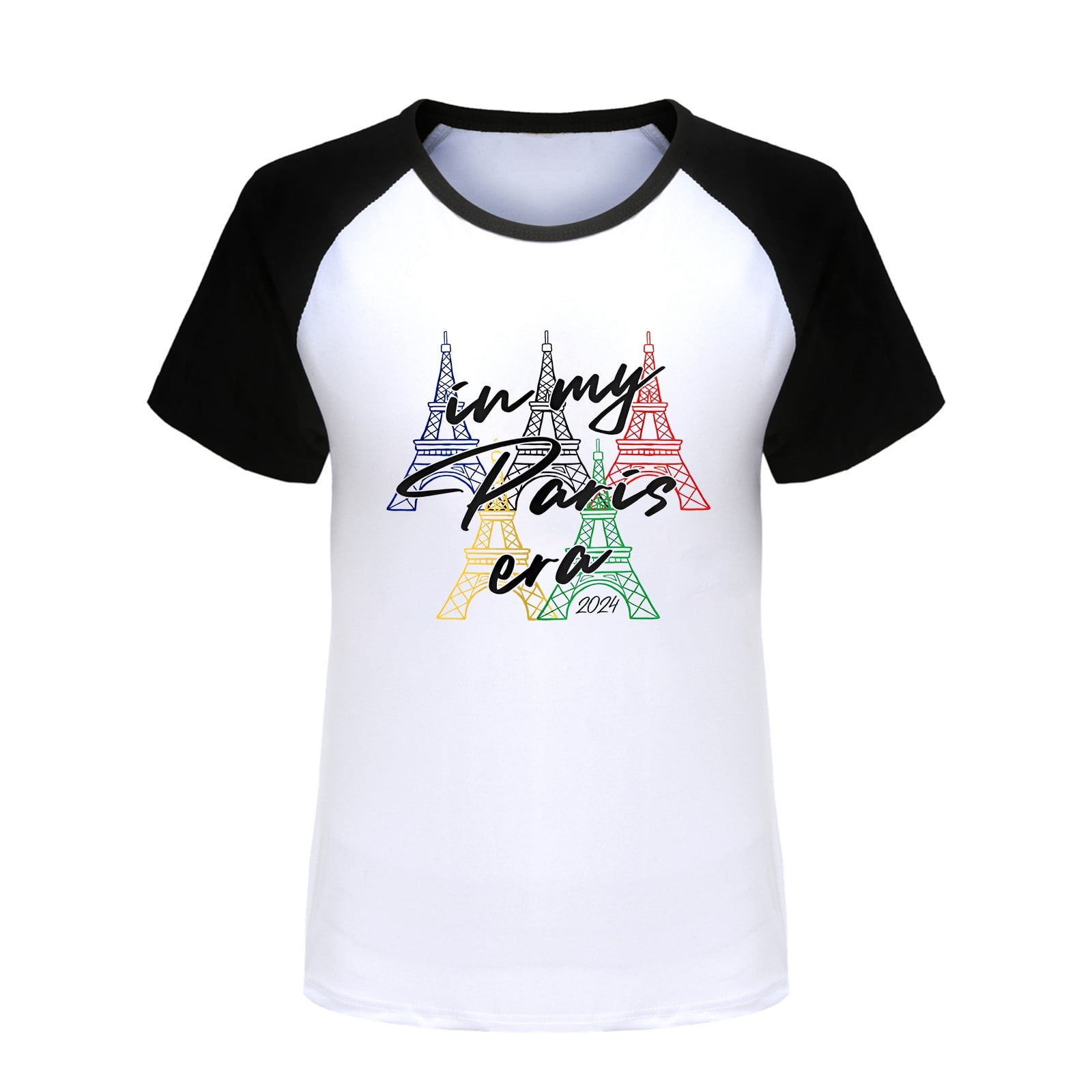 Icvfdpl Summer Tops For Teen Girl Boys Printed Raglan Short