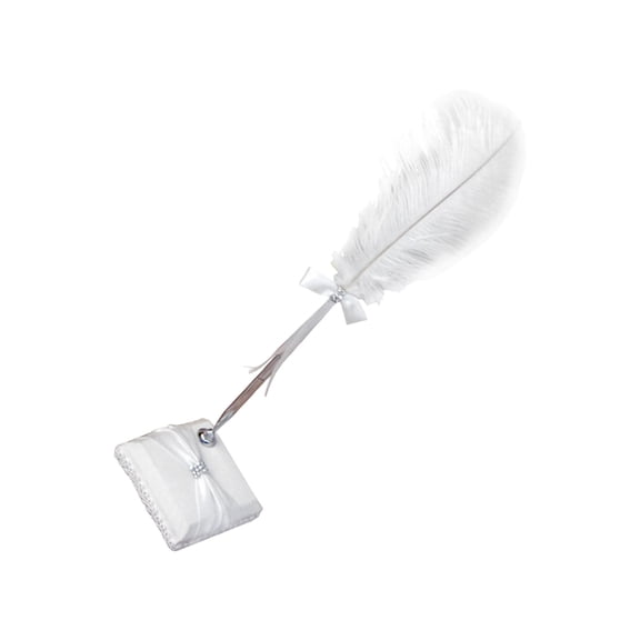 Premium Ostrich Feather Wedding Decorations Signing Pen Design For Elegant Ceremonies
