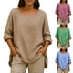thumbnail image 1 of Sudadera con capucha larga,Blusa informal con cuello en V y solapa para mujer, manga corta, poliéster suave, color liso para uso diario, sopatenor, 1 of 9