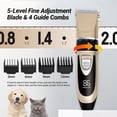 thumbnail image 3 of Dog Grooming Clippers Kit, Low Noise USB Rechargeable Pet Grooming Kit, Professional Cordless Dog Trimmer Shaver for grooming, Electric Pet hair Clippers for Cats Dogs Long Hair Pet heavy duty dog gro, 3 of 3