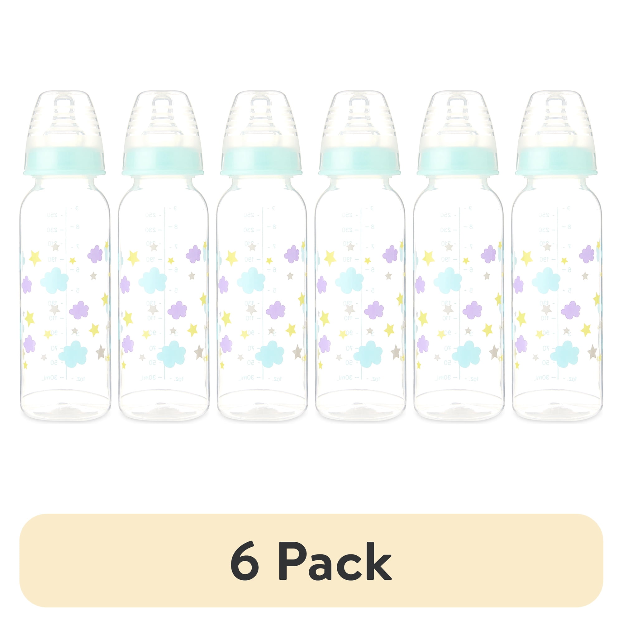(6 pack) Parent's Choice Standard Neck Bottle, 9 fl oz, Newborn 0+ Months, Neutral, 1 Pack