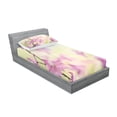 thumbnail image 2 of Ambesonne Floral Fitted Sheet & Pillow Sham Set, Larkspur Petals Summer, Twin, Pale Green Pale Pink, 2 of 2