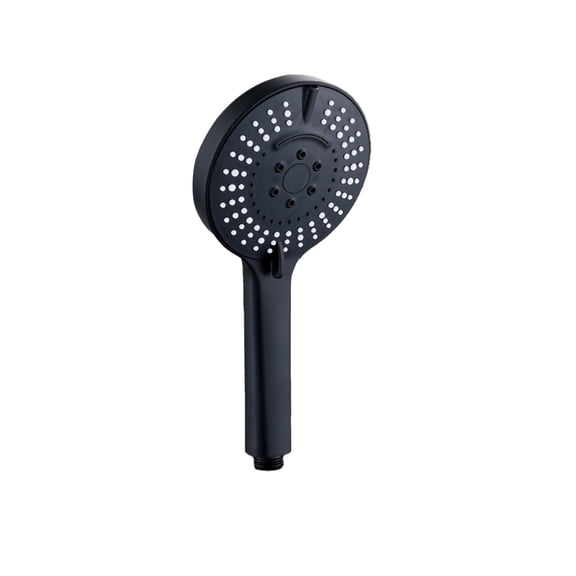Black Multi Function Hand Held Shower Head High Pressure 7 Spray Settings For Low Flow Water Bathroom Plastic