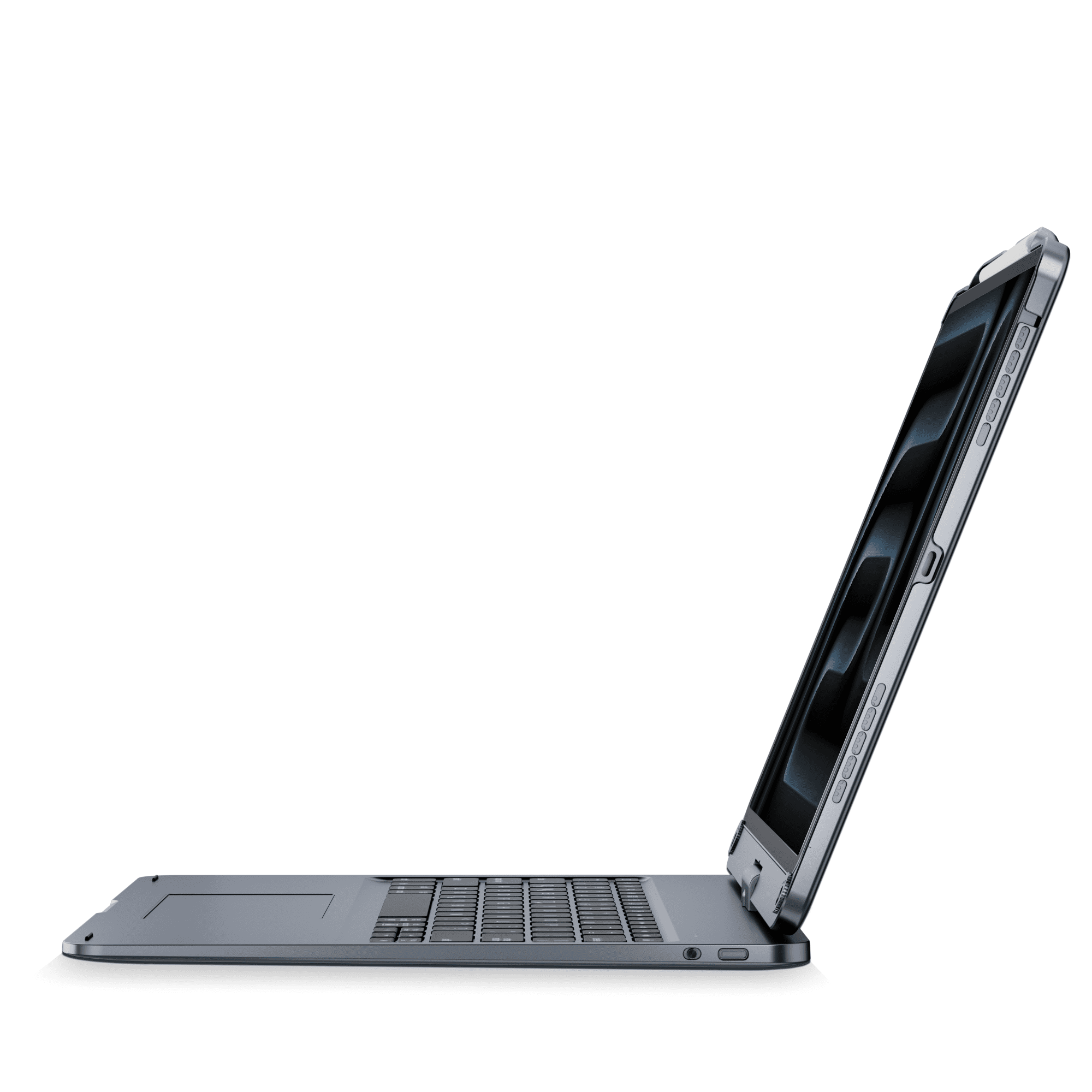 Pekarejue Keyboard Case for Apple iPad Pro 12.9-inch 2022 6th 5th 4th 3rd Generation: Smart Trackpad RGB Backlight, 360 Rotatable Cover and Pencil Holder for Apple iPad Pro 12.9 inch Metallic Gray