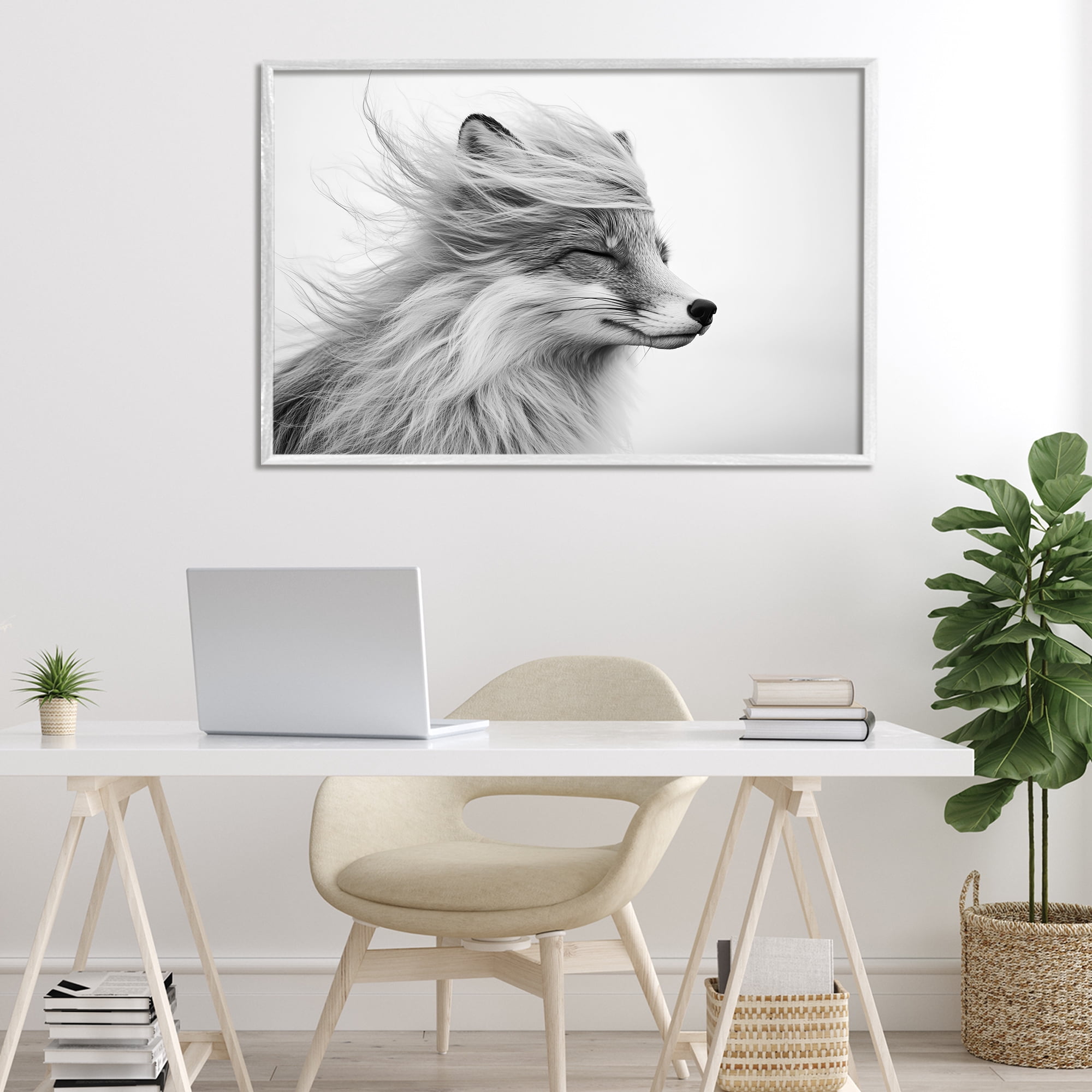 Stupell Industries Easy Breezy Fox White Framed Giclee Art, design by Tina LeCour
