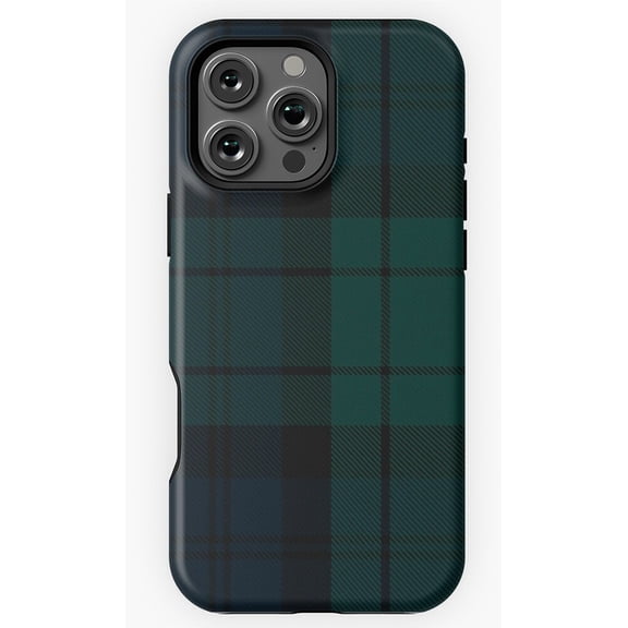 Black Watch Tartan Plaid Phone Case Compatible with iPhone 11 to 16 Pro Max