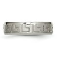 thumbnail image 2 of Auriga Fine Jewelry Titanium Ridged Edge Greek Key Design 6mm Satin/Band for Men Size 13, 2 of 6