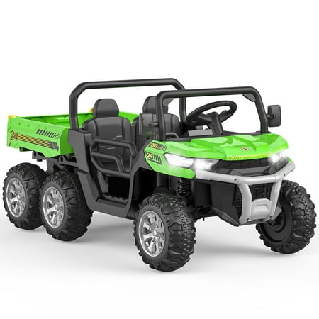 Danolapsi 2-Seater Ride on Car,6X6 24V Kids Ride On Dump Truck 2 Seater Ride On Car with Remote Control Electric Utility Vehicles UTV Battery Powered 6 Wheeler with EVA Tires Wheels(ship in 2 boxes)