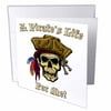 3dRose PIRATE SKULL WITH A Pirate s Life For Me, Greeting Cards, 6 x 6 inches, set of 12