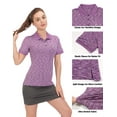 thumbnail image 7 of Dasawamedh Women's Quick Dry Golf Shirt Short Sleeve Polo Shirt Stretch Moisture Wicking UV Protection Sports Tennis T-Shirt Dahlia Heather M, 7 of 7