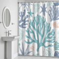 thumbnail image 6 of Summer Coral Ocean Bathroom Shower Curtain, Blue Purple Seashell Starfish Waterproof Washable Soft Bath Curtain for Bathtub Decor with 12 Hooks&Grommet, 60x72 Inch, 6 of 9