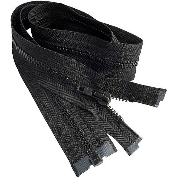 YKK #7 Black Oxided Heavy Duty Metal Jacket Zipper Separating (Open End) Color Black #580W Choose Your Length (1 Zipper) Made in The United States (Black #580W, 29" Inches)