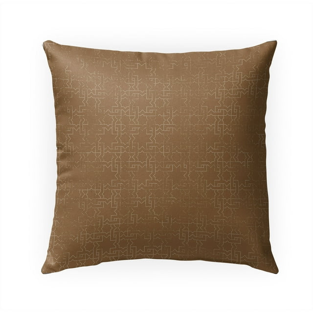 Gridlocked Brown Outdoor Pillow by Kavka Designs