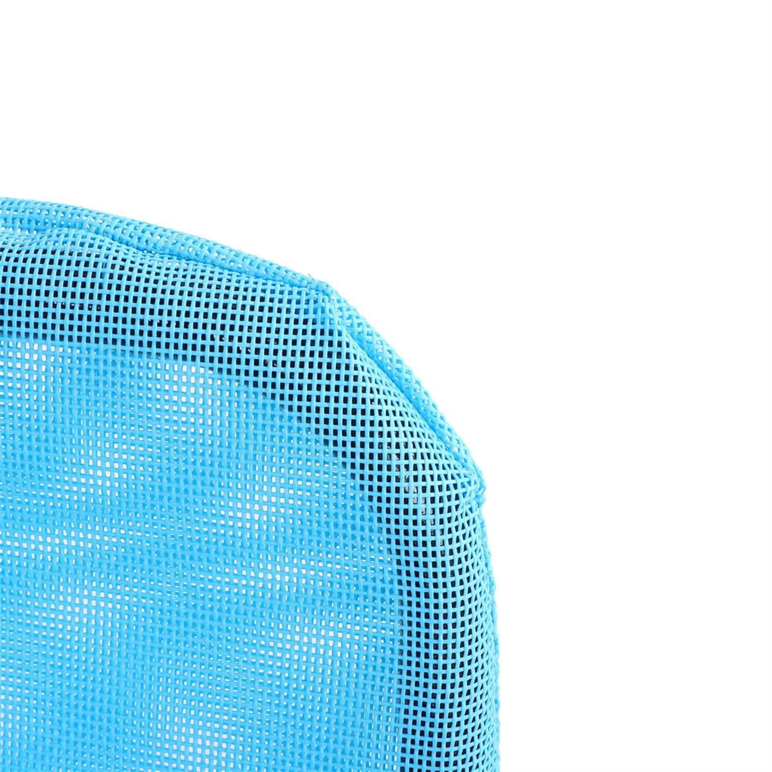 Demi Bonn Outdoor Folding Chaise Lounge with Reclining Back, Breathable Mesh Seat for Beach and Yard, Patio, Blue