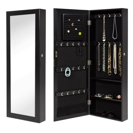 Mirrored Jewelry Cabinet Armoire Organizer Storage Wall ...