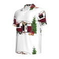 thumbnail image 2 of Xecao Vintage Buffalo Plaid Christmas Camper for Mens' Casual Short Sleeve Button-Down Polo Shirts for a Classic Golf Look, 2 of 9