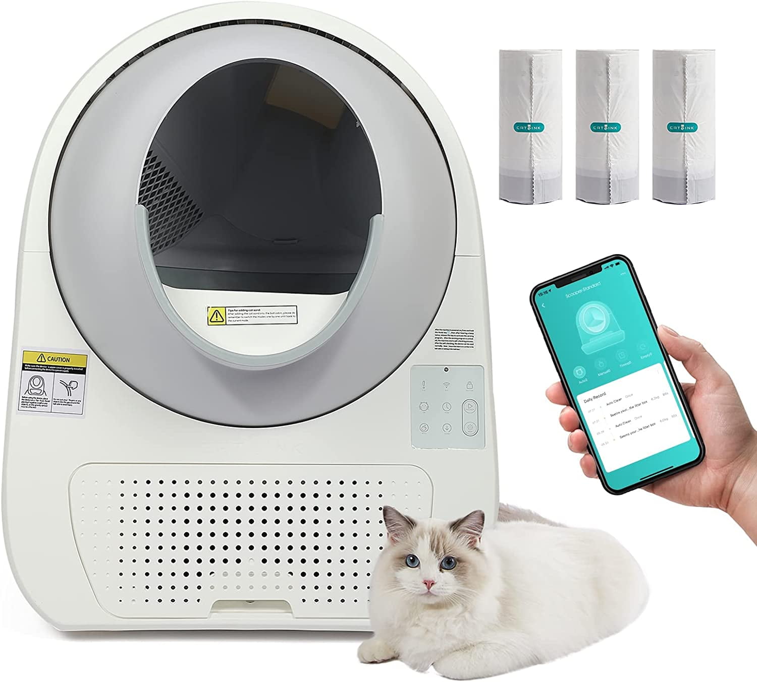 FluffyDream Self Cleaning Cat Litter Box AntiPinch/OdorRemoval