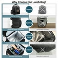 thumbnail image 3 of Expandable Tactical Lunch Box, Double Deck Large Insulated Lunch Bag for Men, Durable Leakproof Cooler Bag for Adult Work Shift Outdoor Trips, 20 Can/16 L, Black, 3 of 7