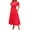 Red, variant on Summer Maxi Dress for Women Casual Wear To Work V Neck Puff Short Sleeve Smocked Ruffle Flowy Beach Boho Long Floral Dress