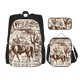 thumbnail image 1 of Disketp Western Desert Cowboys2 Mochila Estampada de Gran Capacidad con Lonchera y Estuche, Set de 3 Piezas para Estudiantes, 1 of 7